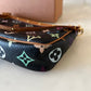 LOUIS VUITTON Pochette Accessories Black Multicolour Murakami Bag Gold Hardware