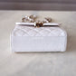 CHANEL 23P White Caviar Kelly Clutch Top Handle with Chain Light Gold Hardware