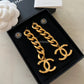 CHANEL 20P Chain Large CC Earrings Gold Hardware