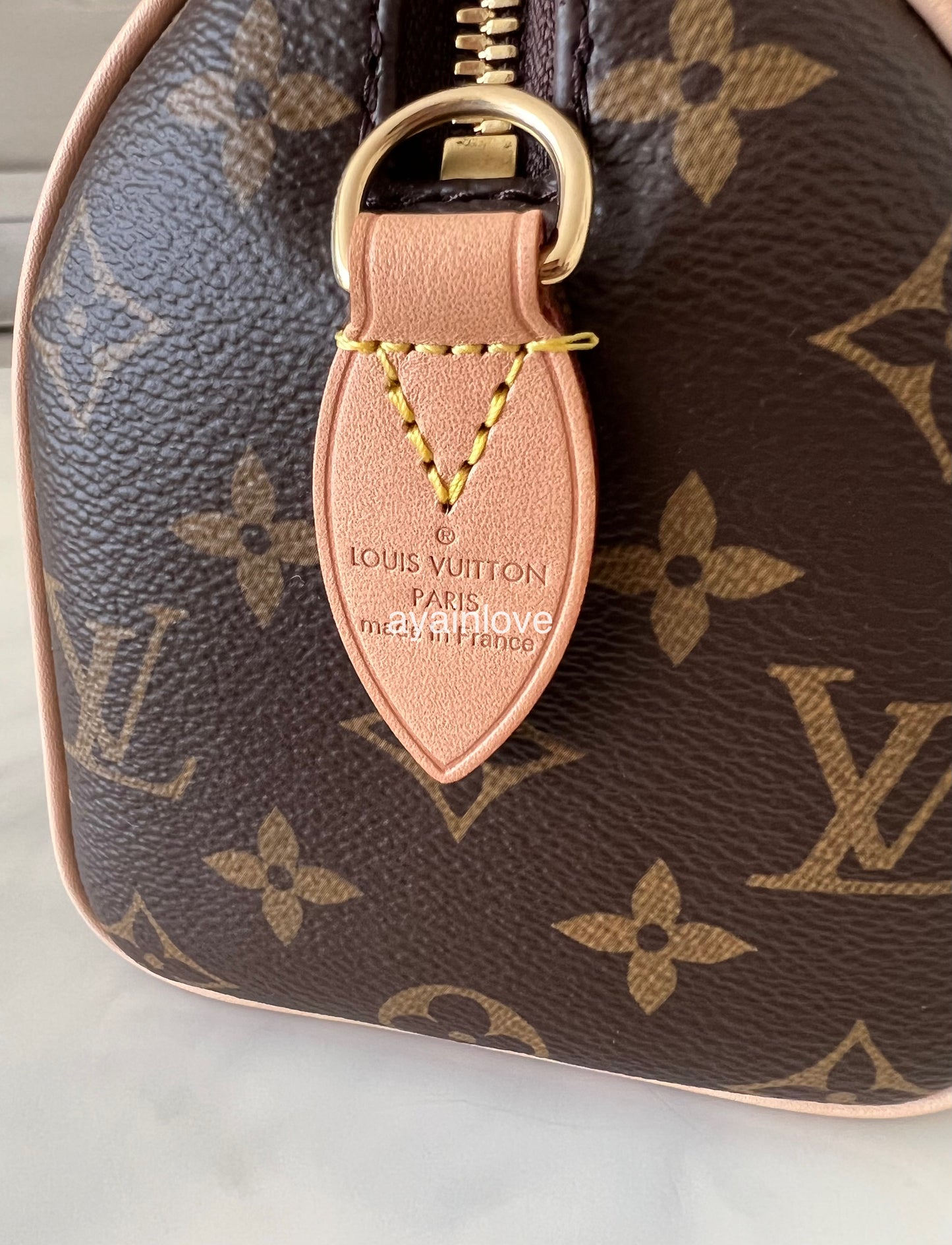 LOUIS VUITTON LV Monogram Speedy 20 Bandouliere Bag Black Strap