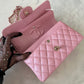 CHANEL 19S Iridescent Pink Caviar Small Classic Flap Light Gold Hardware