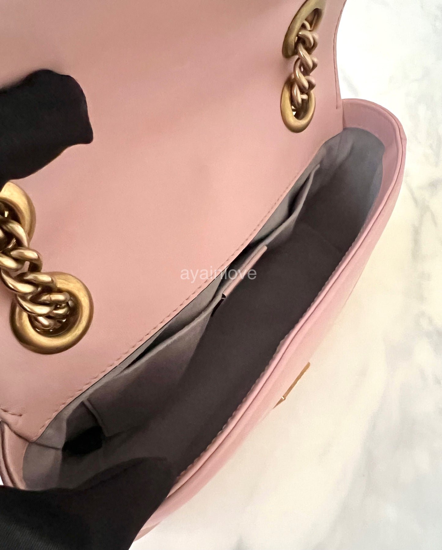 Gucci GG Marmont Mini Matelassé Pink Leather Shoulder Bag