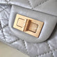 CHANEL Grey Calfskin 2.55 Reissue 227 Flap Bag Brushed Gold Hardware 14 Series