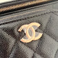 CHANEL Black Caviar Cargo Top Handle Rectangular Vanity 2023 Gold Hardware