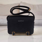 HERMES Geta Black Noir Chevre Mysore Goat Skin Gold Hardware Z Stamp