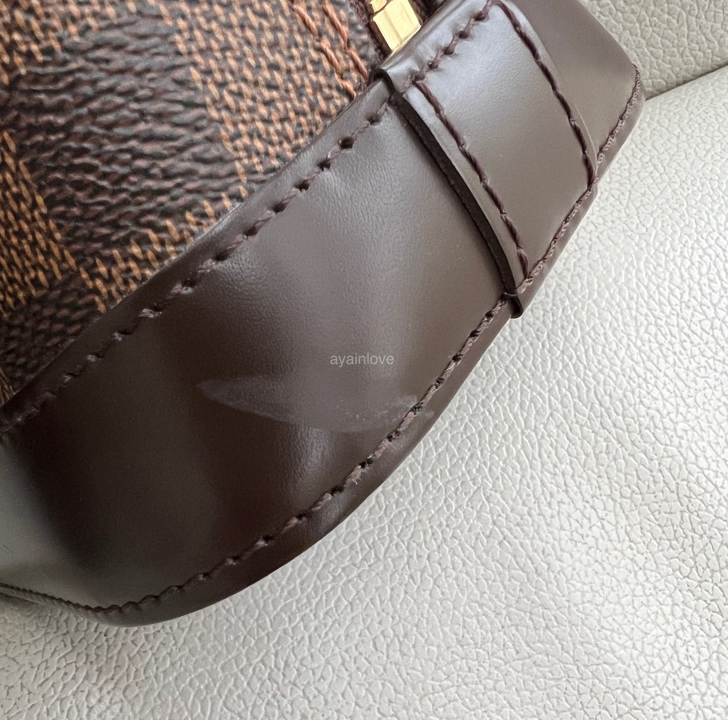 LOUIS VUITTON LV Alma BB Damier Ebene Bag Gold Hardware