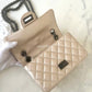 CHANEL 19K Iridescent Light Beige Sheepskin 2.55 Reissue 224 Mini Flap Bag Ruthenium Hardware