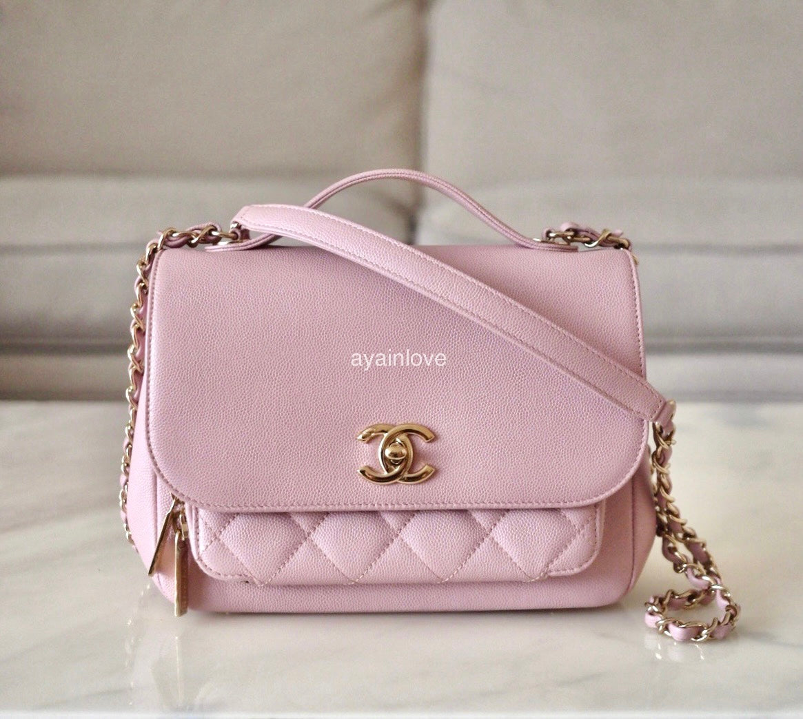 CHANEL Light Pink Caviar Small Business Affinity Light Gold Hardware