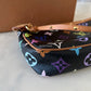 LOUIS VUITTON Pochette Accessories Black Multicolour Murakami Bag Gold Hardware