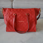 LOUIS VUITTON Lumineuse Red Orient Monogram Empreinte PM Satchel Gold Hardware