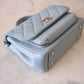 CHANEL 22P Light Blue Caviar Medium Business Affinity Light Gold Hardware