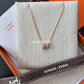 HERMES Mini H Pop Marron Glace Necklace Rose Gold Hardware