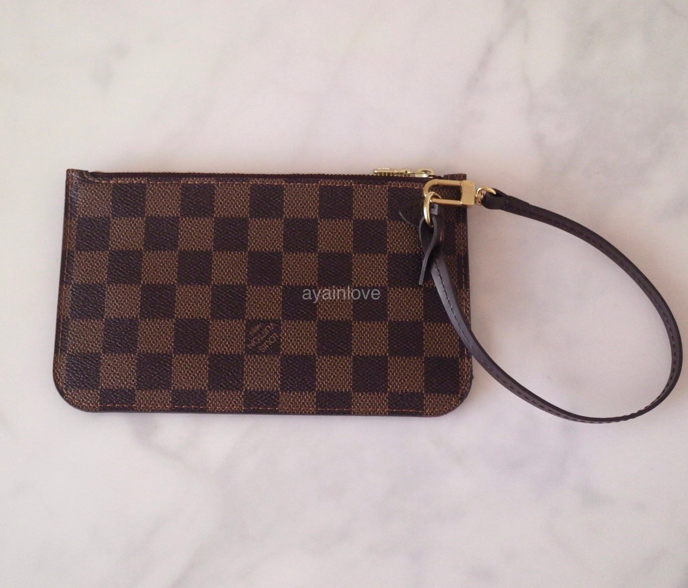 LOUIS VUITTON Neverfull PM Damier Ebene Gold Hardware