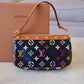 LOUIS VUITTON Pochette Accessories Black Multicolour Murakami Bag Gold Hardware