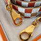 HERMES Multicolor Maxi Quadrille 25 mm Bag Strap 105 cm Length Gold Hardware U Stamp