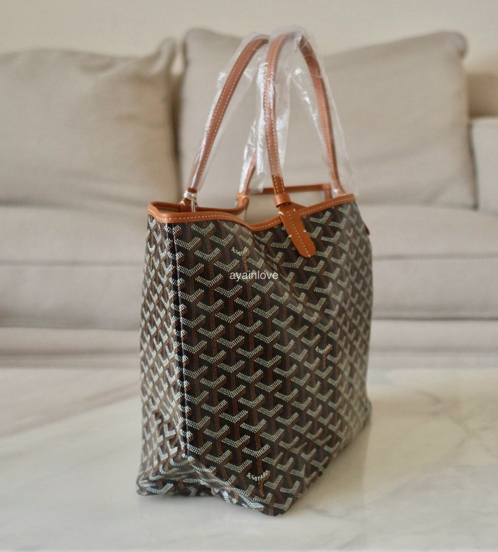 GOYARD St Saint Louis PM Brown and Black Tote Bag 2024