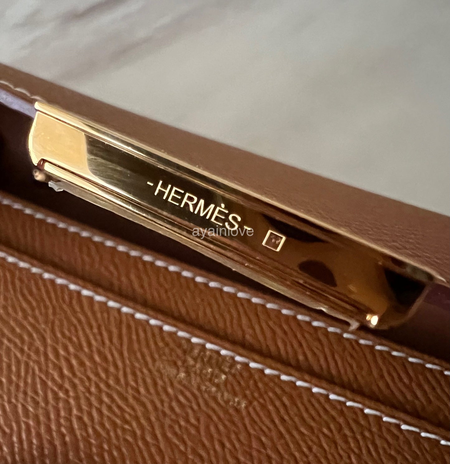 HERMES Constance To Go 18 CTG Clutch Gold Epsom Gold Hardware Z Stamp