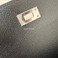 HERMES Kelly Long Wallet Black Noir Epsom Palladium Hardware C Stamp