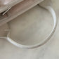 CHANEL Beige Pink Large Deauville Canvas Calf Skin Handle Silver Hardware