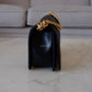CHANEL Black Caviar Quilted Old Medium Boy Flap Bag Brushed Gold Hardware