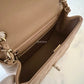 CHANEL 22B Beige Taupe Lamb Skin Classic Quilted Square Mini Flap Bag Light Gold Hardware
