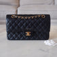 CHANEL Black Caviar Medium/Large Classic Flap Gold Hardware