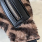 FENDI Forever FF Sheep Sherling Brown Belt Bag Silver Hardware