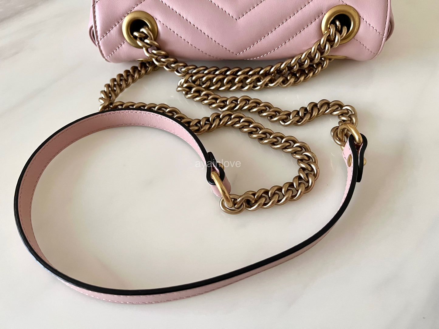 Gucci GG Marmont Mini Matelassé Pink Leather Shoulder Bag