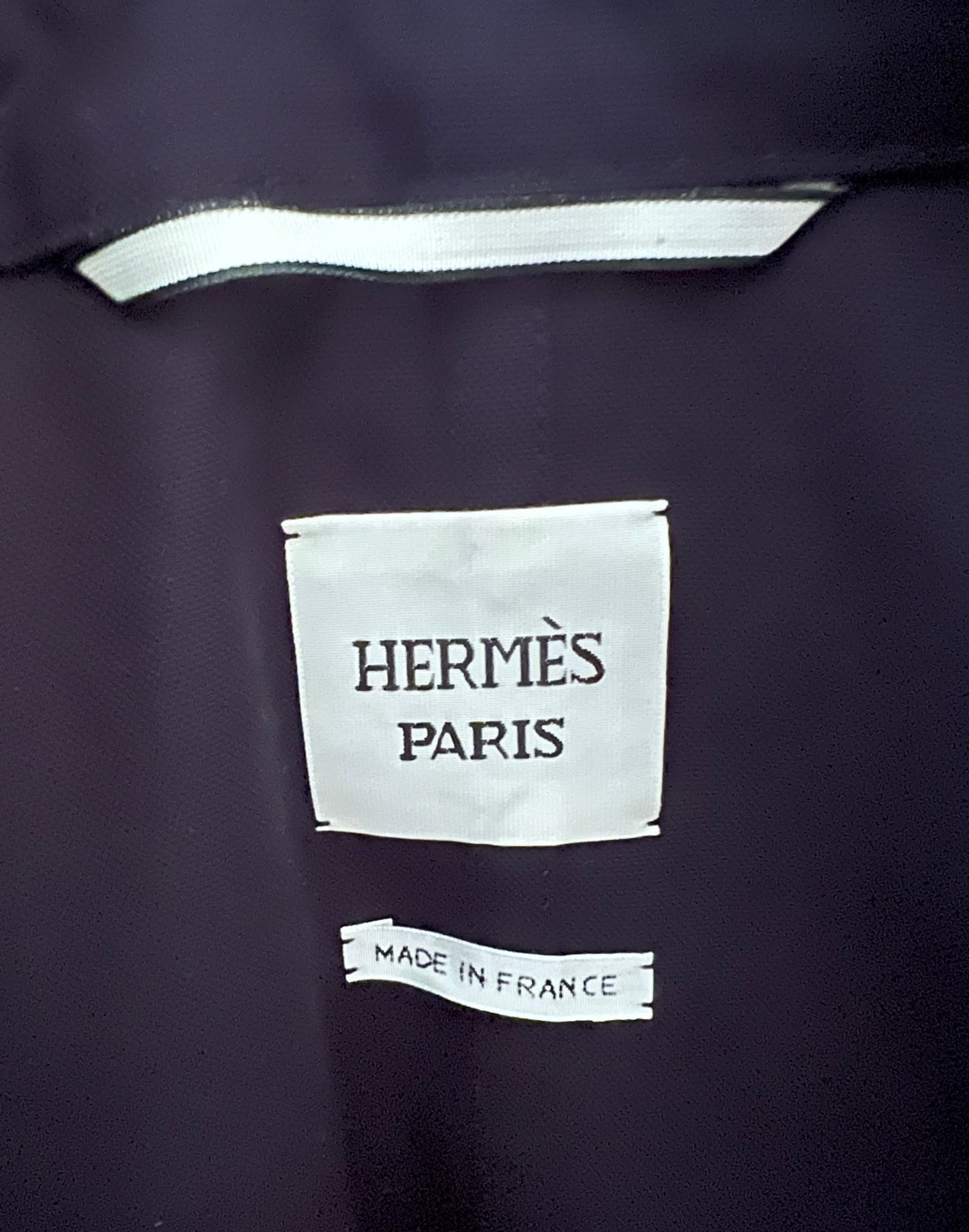 HERMES Dark Navy Cotton Three-in-One Trench Coat Vest Size 34