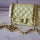 CHANEL 23C Light Green Microchipped Classic Quilted Square Mini Flap Bag Light Gold Hardware