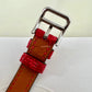 HERMES Nantucket 0.3ct Diamonds Watch Small 29mm Alligator Rogue Red Strap