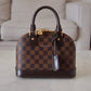 LOUIS VUITTON LV Alma BB Damier Ebene Bag Gold Hardware 2017