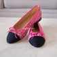 CHANEL CC Pink Multicolour Tweed Ballet Shoes Size 38 EU