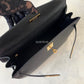 HERMES Kelly 32 Noir Black Epsom Sellier Gold Hardware X Stamp