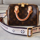 LOUIS VUITTON LV Monogram Speedy 20 Bandouliere Bag Black Strap