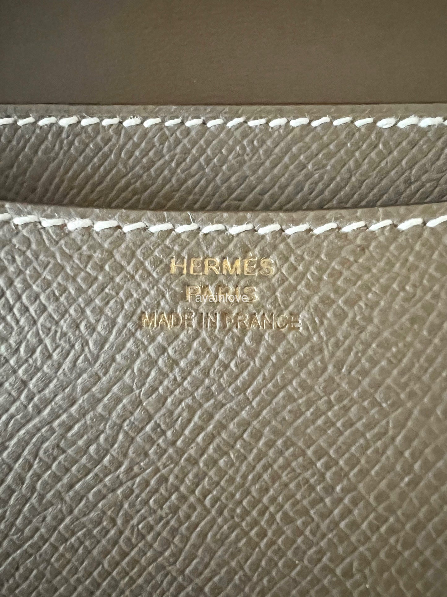 HERMES Constance Mini 18 Etoupe Epsom Gold Hardware B Stamp