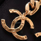 CHANEL 20P Chain Large CC Earrings Gold Hardware