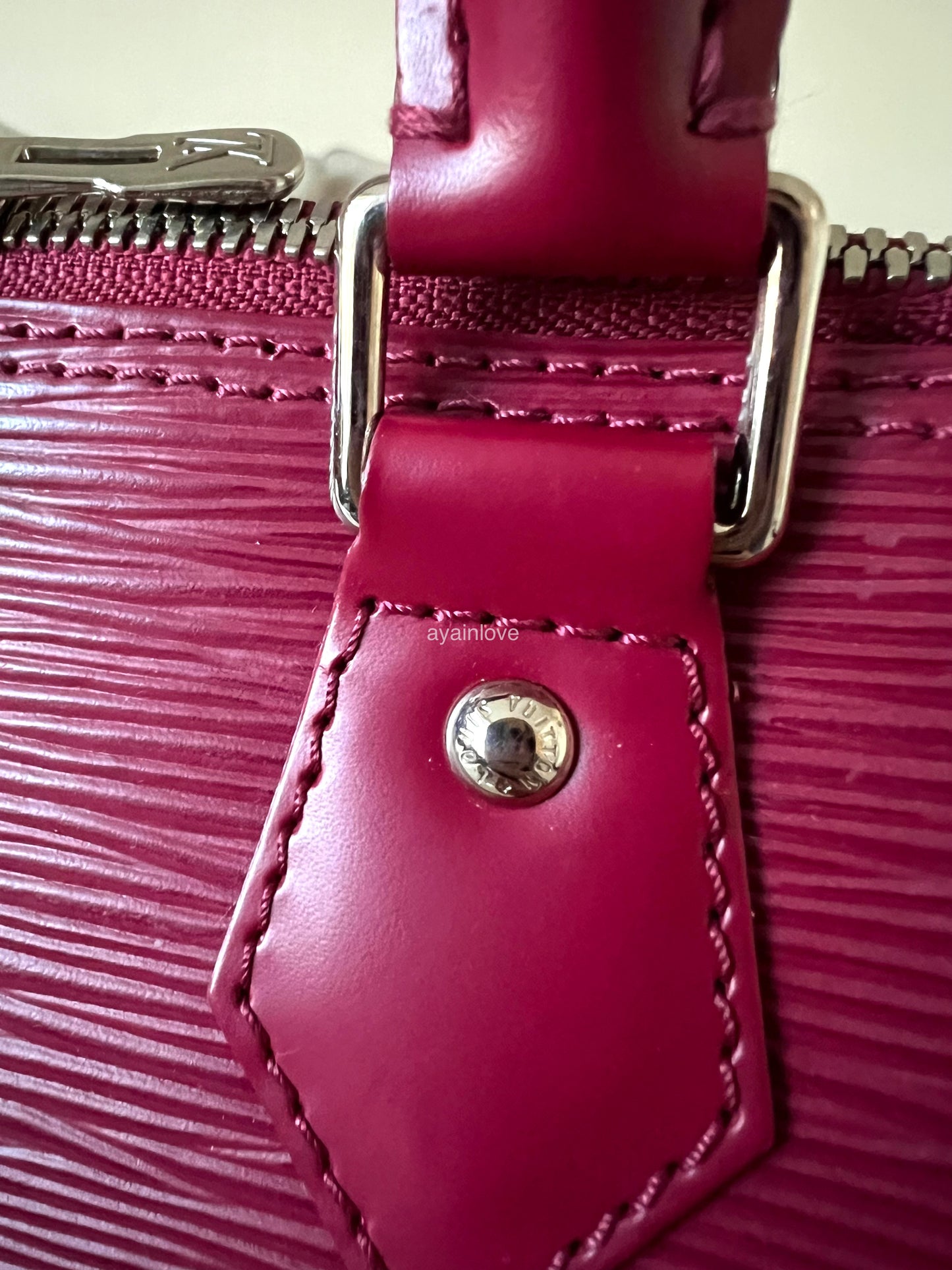 LOUIS VUITTON LV Alma PM Fuchsia Epi Leather Bag Silver Hardware