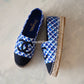 CHANEL 19C Multicolour Blue Black White Tweed Espadrilles Shoes Size 38 EU