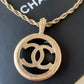 CHANEL 17A Round Pearl CC Adjustable Necklace Light Gold Hardware