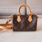 LOUIS VUITTON LV Nano Speedy *New Version* Monogram Canvas Bag Detachable Strap