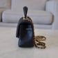 CHANEL 21S Black Caviar Top Handle Rectangular Mini Gold Hardware