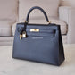 HERMES Kelly 32 Noir Black Epsom Sellier Gold Hardware X Stamp