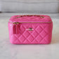 CHANEL 20S Pink Caviar Rectangular Vanity On Chain Light Gold Hardware