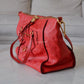 LOUIS VUITTON Lumineuse Red Orient Monogram Empreinte PM Satchel Gold Hardware