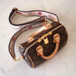 LOUIS VUITTON LV Monogram Speedy 20 Bandouliere Bag Black Strap