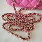 CHANEL 20S Pink Caviar Rectangular Vanity On Chain Light Gold Hardware