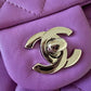 CHANEL 20C Purple Lambskin Quilted Rectangular Mini Flap Bag Silver Hardware