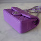 CHANEL 20C Purple Lambskin Quilted Rectangular Mini Flap Bag Silver Hardware