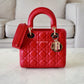 DIOR Small Lady Dior Red Cannage 2019 Light Gold Hardware